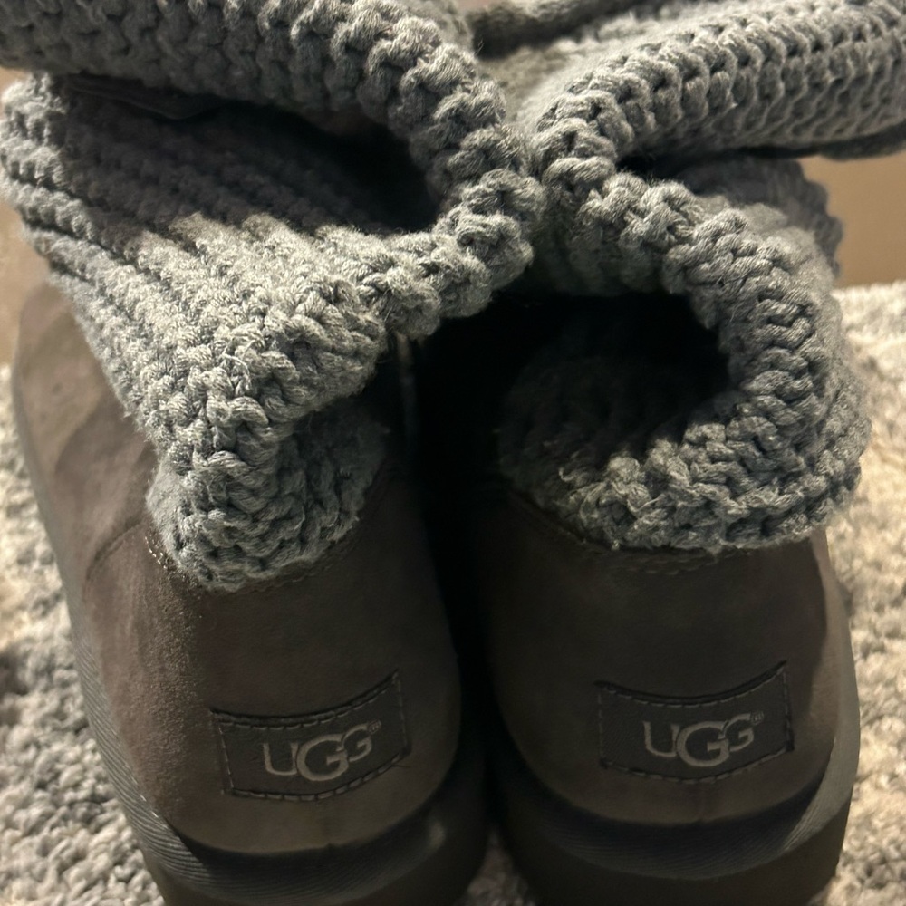 UGG Gray Knit Boots
